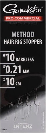 Gamakatsu-Method Hair Rig Stopper Barbless-H10 0.21mm 10cm - Hengelsport De Goeie Vangst