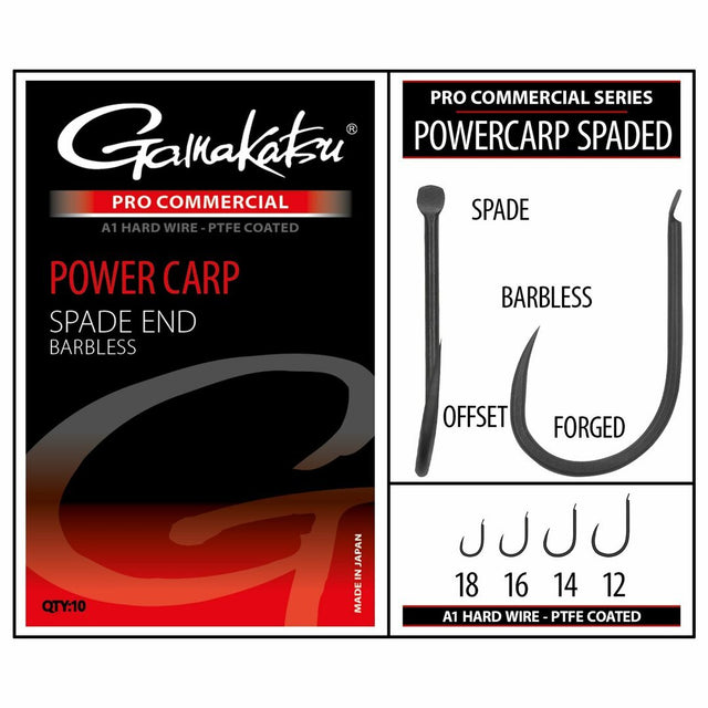 Gamakatsu - Pro - C Powercarp Spade A1 PTFE Bladed Barbless Haken - Hengelsport De Goeie Vangst