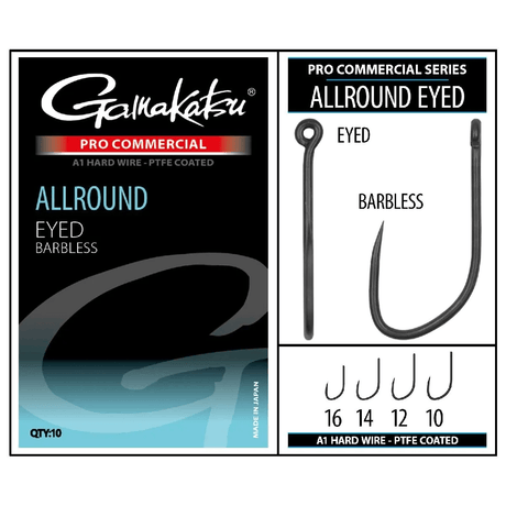 Gamakatsu - Pro Commercial Allround Eyed A1 PTFE Barbless - Hengelsport De Goeie Vangst