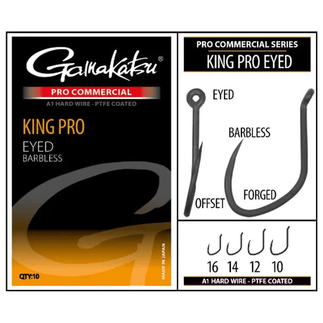Gamakatsu - Pro Commercial King Pro Eyed A1 PTFE Barbless - Hengelsport De Goeie Vangst