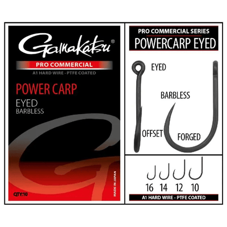 Gamakatsu - Pro Commercial Power Carp Eyed A1 PTFE Barbless - Hengelsport De Goeie Vangst