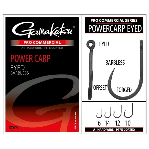 Gamakatsu - Pro Commercial Power Carp Eyed A1 PTFE Barbless - Hengelsport De Goeie Vangst