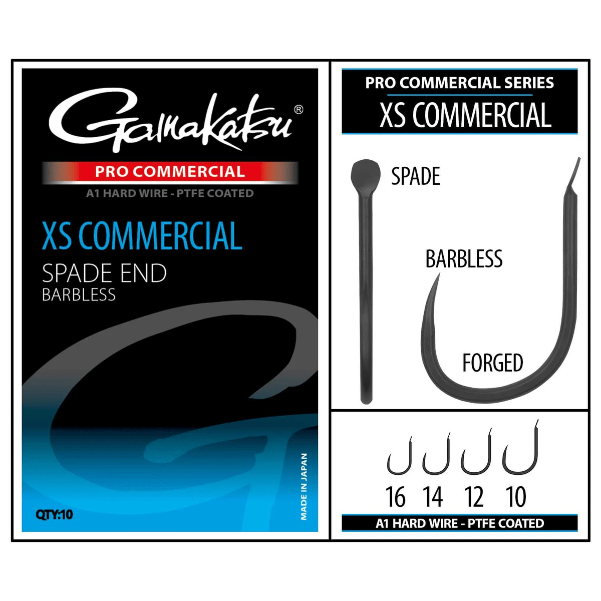 Gamakatsu - Pro Commercial XS Commercial Spade End Barbless - Hengelsport De Goeie Vangst