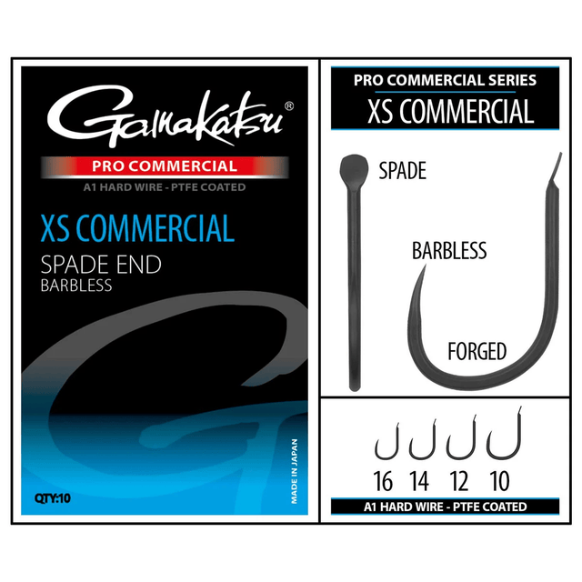 Gamakatsu - Pro Commercial XS Commercial Spade End Barbless - Hengelsport De Goeie Vangst