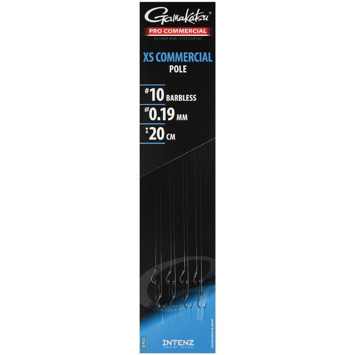 Gamakatsu-XS Commercial Pole Barbless przypony-H10 0.19mm 20cm - De Goeie Vangst