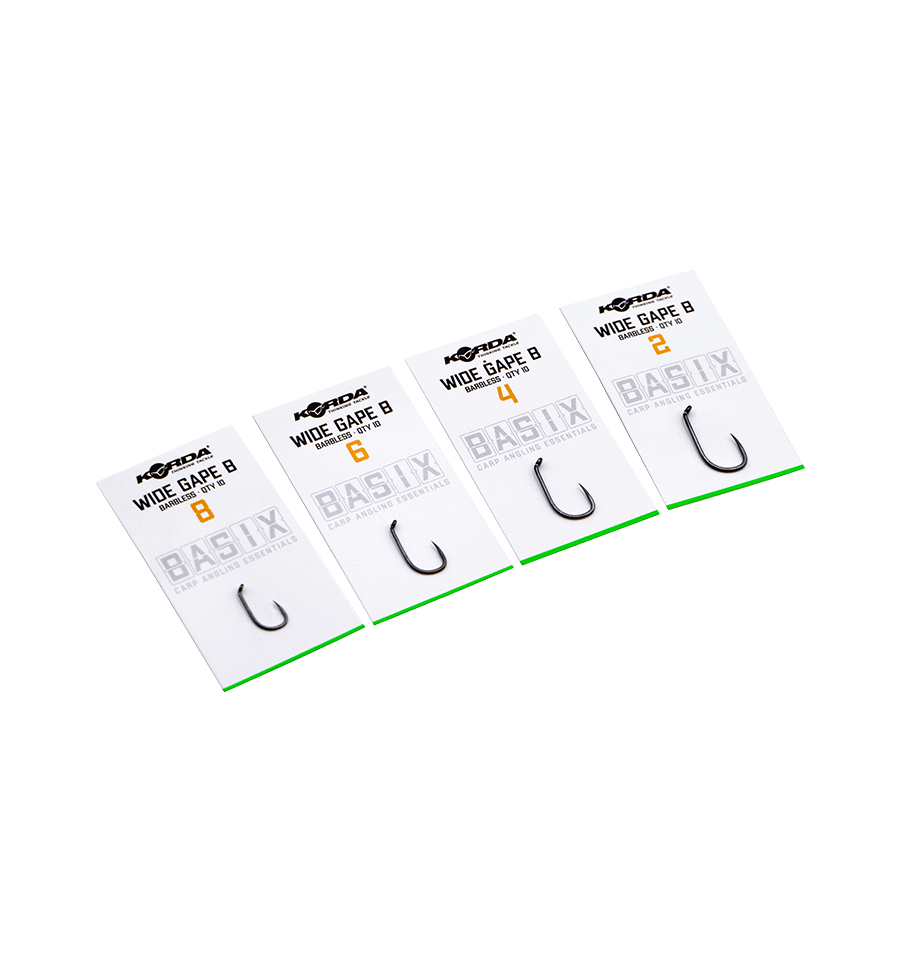 Korda - Basix Wide Gape Barbless - Hengelsport De Goeie Vangst