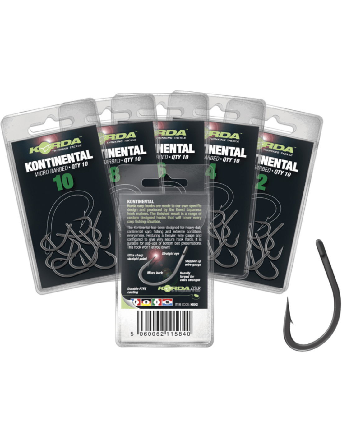 Korda - Kontinental Karperhaken - Hengelsport De Goeie Vangst