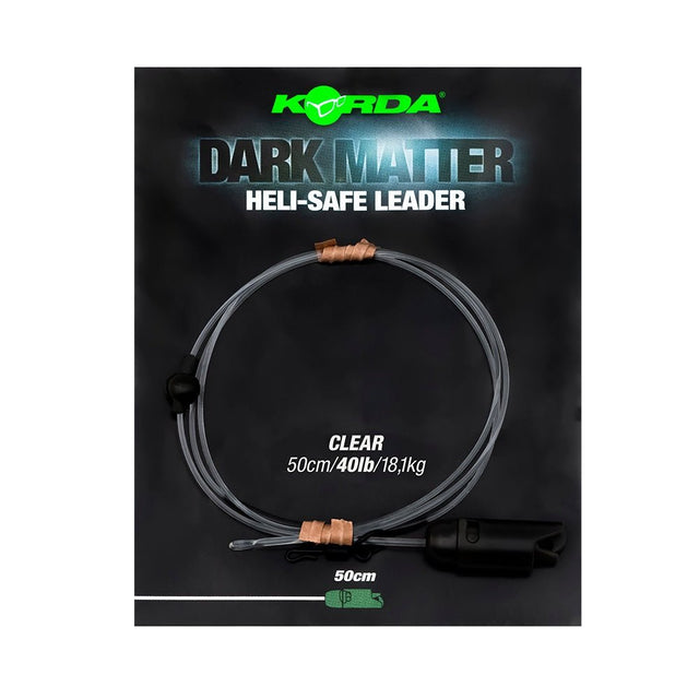 Korda - Dark Matter Leader Heli Safe Clear | 40Lb | 50Cm - Hengelsport De Goeie Vangst