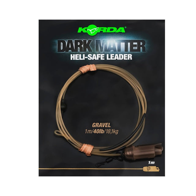 Korda - Dark Matter Leader Heli Safe Gravel | 40Lb | 1M - Hengelsport De Goeie Vangst