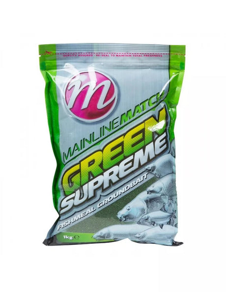 Mainline-Green Supreme Fishmeal Groundbait | 1 kg - Hengelsport De Goeie Vangst