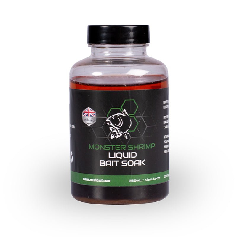 Nash - Monster Shrimp Liquid Bait Soak | 250ml - Hengelsport De Goeie Vangst