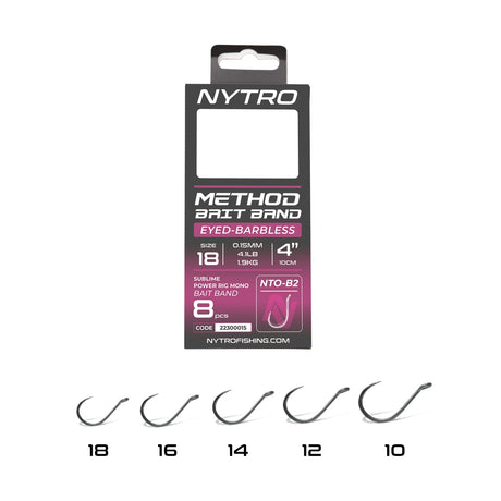Nytro - NTO - B2 Barbless Method Latex Bait Band Rigs – 10 cm - 22300011 - Hengelsport De Goeie Vangst