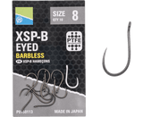 Preston-XSP-B Eyed Barbless Haken-8 - De Goeie Vangst