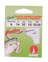 Ragot-Special Truite | Double Barb | Rood-H10 0.14mm 50cm - Hengelsport De Goeie Vangst