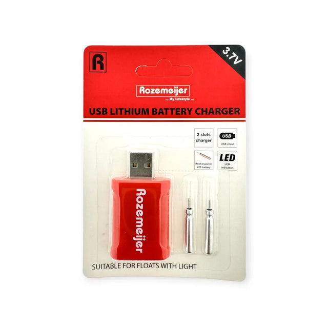 Rozemeijer - USB Lithium Battery Charger Incl. 2 Oplaadbare Lir425 Batterijen - Hengelsport De Goeie Vangst