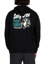 Salty Crew-Fish And Chips Hood Fleece-Zwart-Medium-Hengelsport De Goeie Vangst