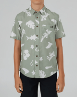 Salty Crew-Seaside Boys S/S Woven Shirt-Dusty Sage-Medium-Hengelsport De Goeie Vangst
