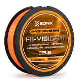 Sonik-Subsonik HI-VIS INVISCAM | 1200m-18lb 0.35mm-Oranje-Hengelsport De Goeie Vangst