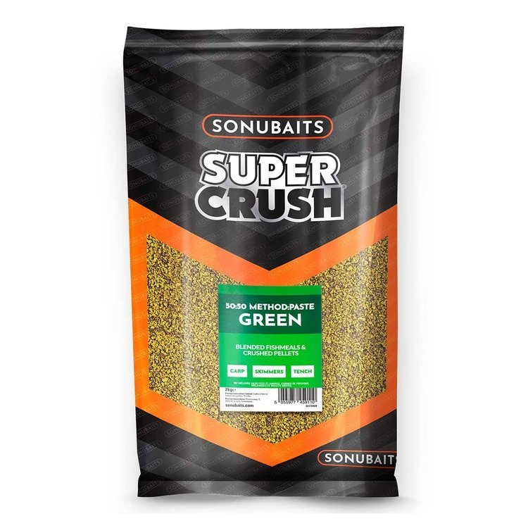 Sonubaits - Super Crush 50/50 Method Paste Green Groundbait | 2kg - Hengelsport De Goeie Vangst