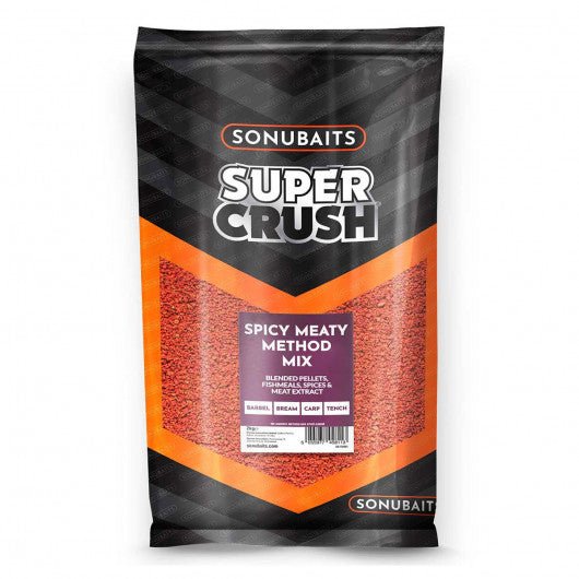 Sonubaits - Supercrush Spicy Meaty Method Mix 2 kg - Hengelsport De Goeie Vangst