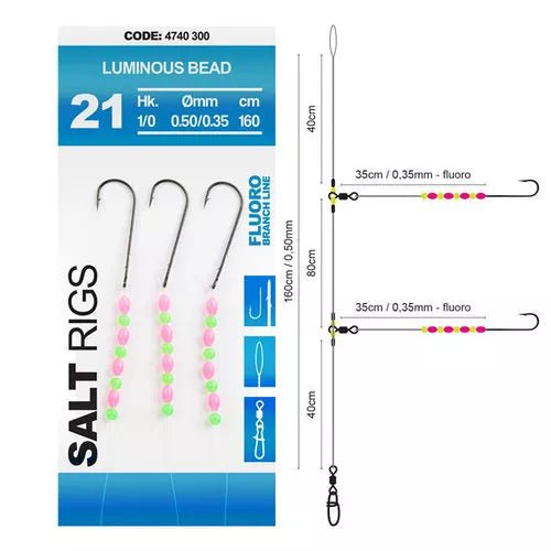Spro-21 Salt Rig Luminous Bead-Haak: 1 - De Goeie Vangst