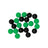 Tronixpro-Round Beads Black/ Green-Zwart/ Groen-8mm-Hengelsport De Goeie Vangst
