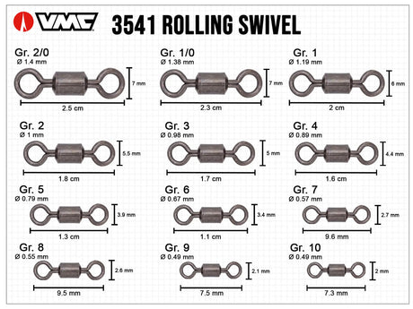 VMC - 3541BK Rolling Swivel - 3541 BK0003R9 - Hengelsport De Goeie Vangst