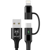 Wolf-Powertech 2 In 1 Charging Cable - De Goeie Vangst