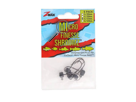 Z-Man-Micro Finesse ShroomZ Jigkoppen-Zwart-0.9g - 6-De Goeie Vangst
