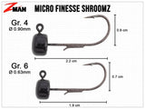 Z-Man-Micro Finesse ShroomZ Jigkoppen-Zwart-0.9g - 6-De Goeie Vangst